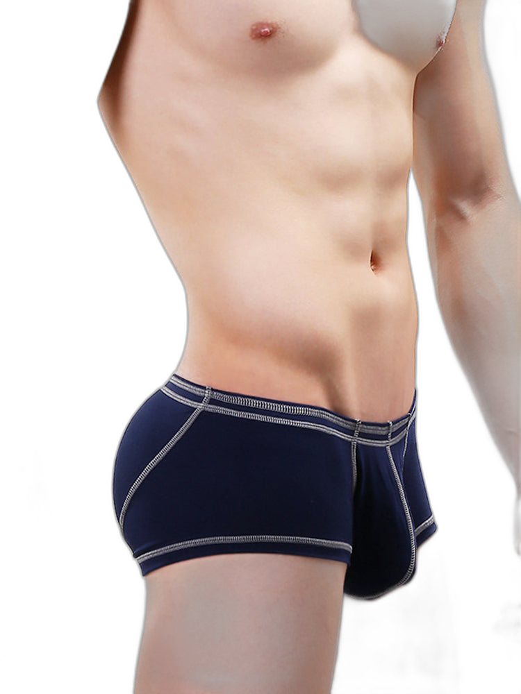 2 Pack Men's Sporty Breathable U Convex Pouch Trunks
