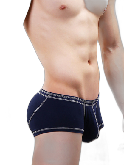 2 Pack Men's Sporty Breathable U Convex Pouch Trunks