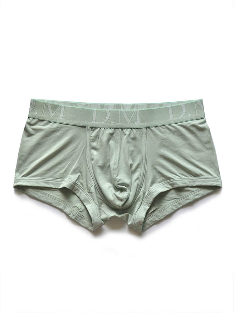 D.M Men's Solid Color Low-Rise Modal Boxer Briefs