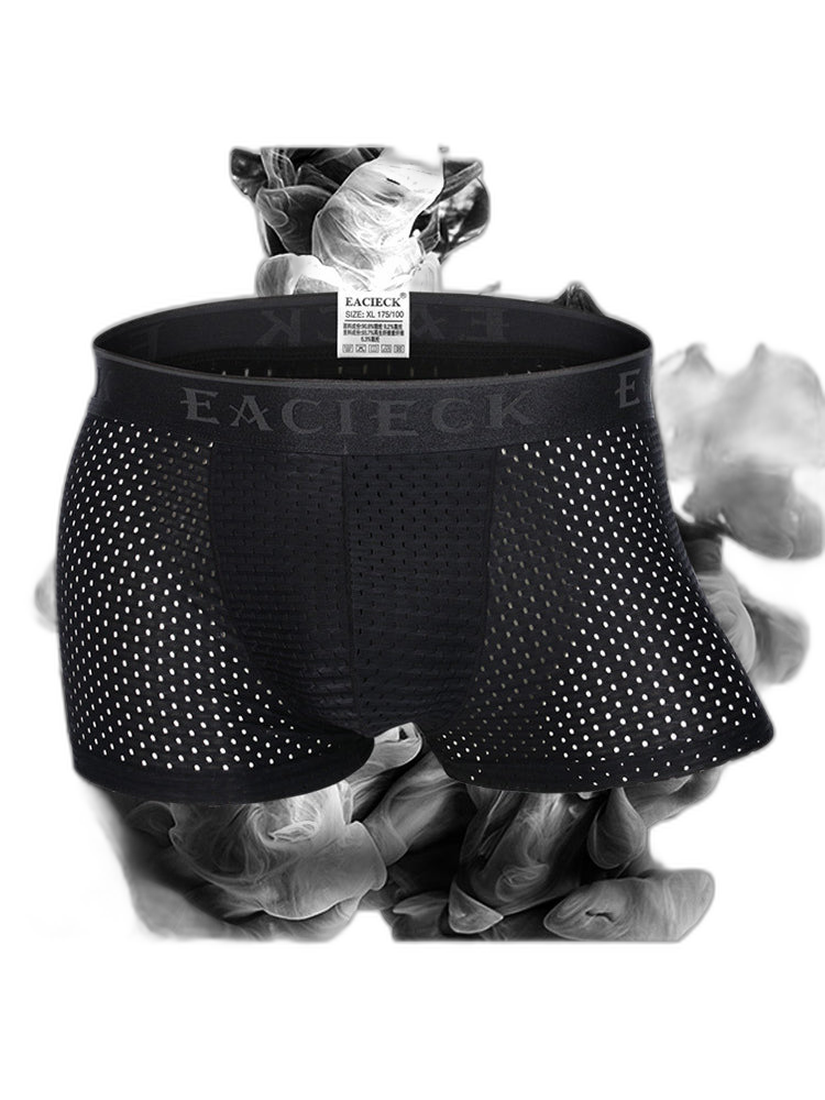 3Pcs Men's Mesh Thin Ice Silk Underwear