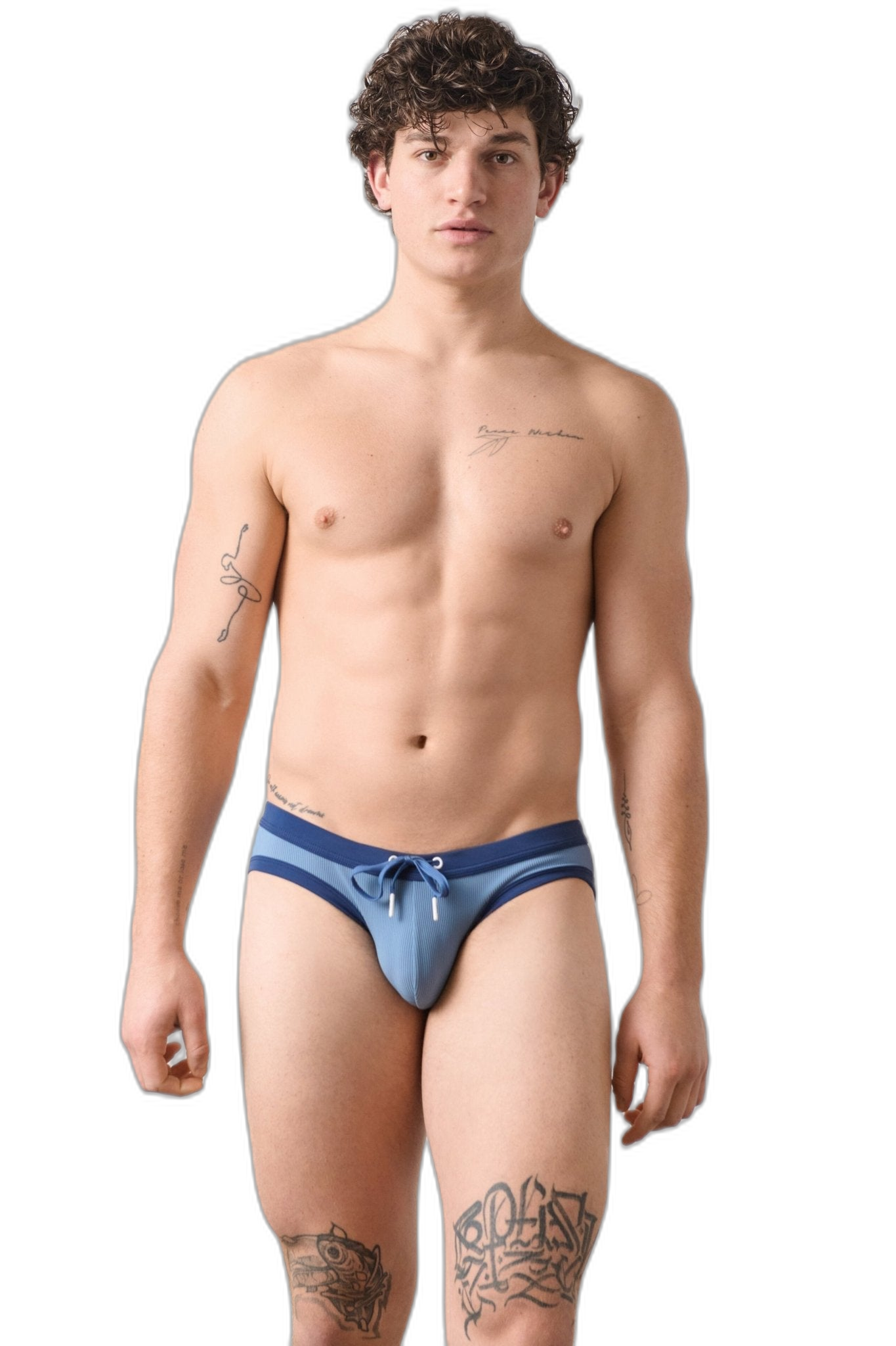 SURGE Contrast Swim Briefs - Carolina Blue