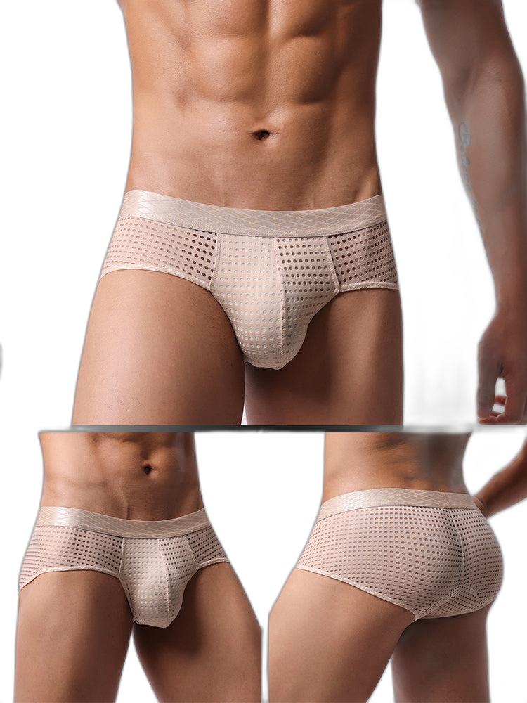3 Pack Men's Quick-Dry Mesh Low-Rise Briefs