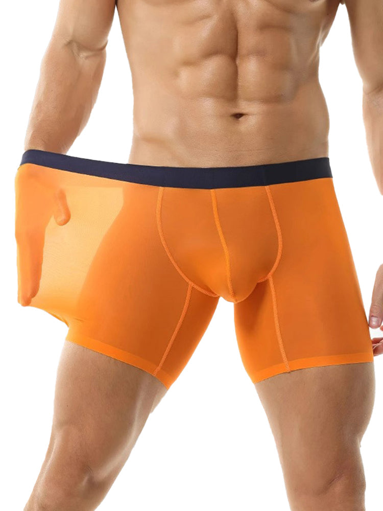 3 Pack Men's Ice Silk Athletic Long Boxer Briefs