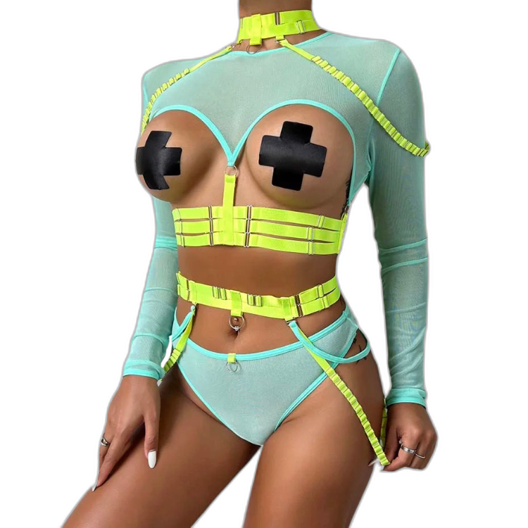 Unsubtle Temptress Bondage Bodysuit Set