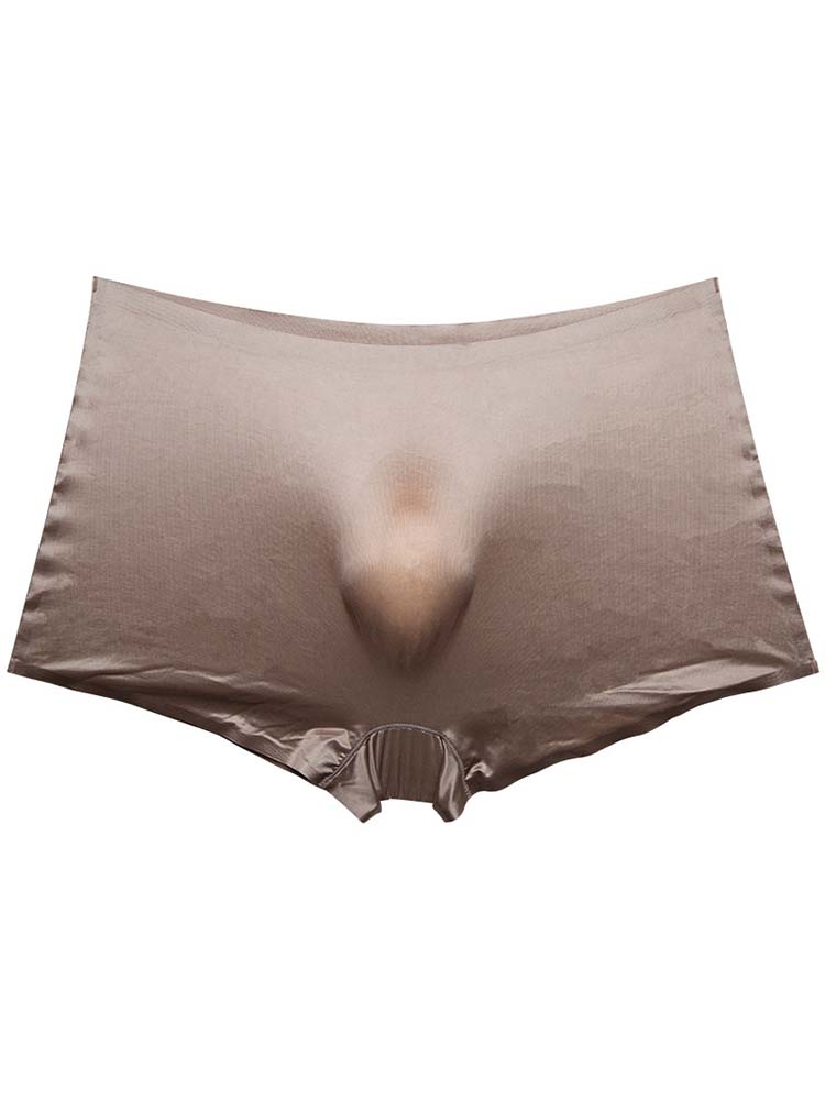 Men's Solid Color Ice Silk Seamless Thin Trunks