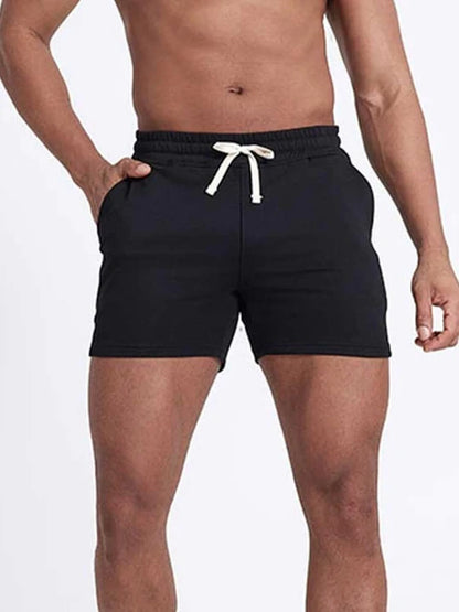 Men's Casual Solid Drawstring Athletic Shorts