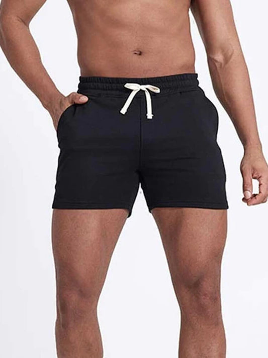 Men's Casual Solid Drawstring Athletic Shorts