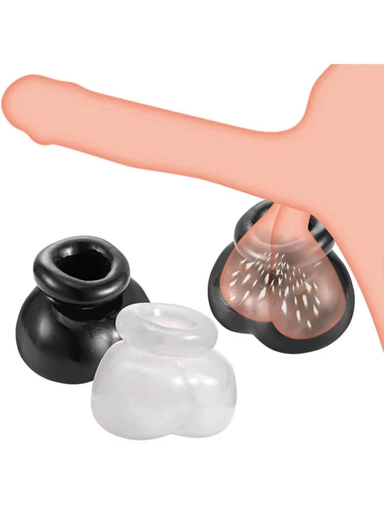 Vibrating Silicone Semen-Retaining Testicular Sleeve