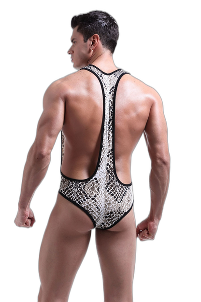 Kinky Camo Wrestling Jockstrap Bodysuit