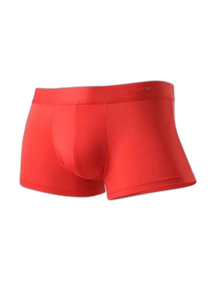 3 Pack Men's Ultra-thin Ice Silk Seamless Solid Trunks