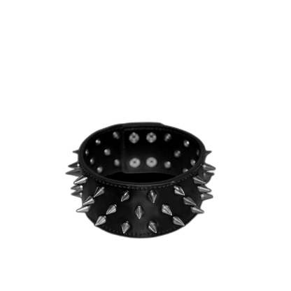 Tumbled Leather Spike Band