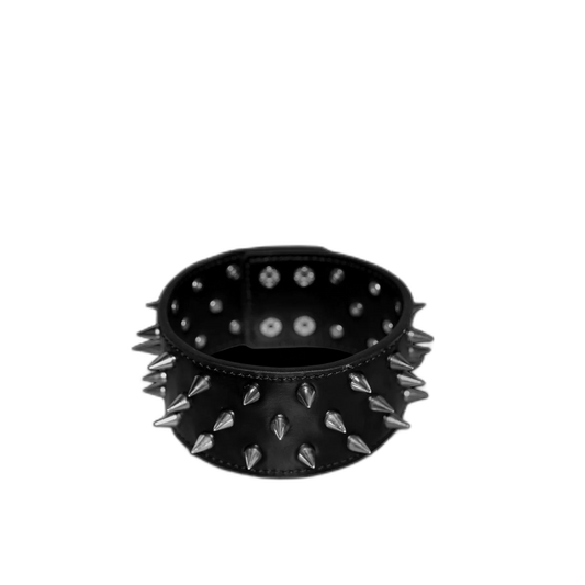 Tumbled Leather Spike Band