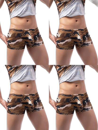 4-pack Men's Low-rise U-pouch Camouflage Boxer Briefs
