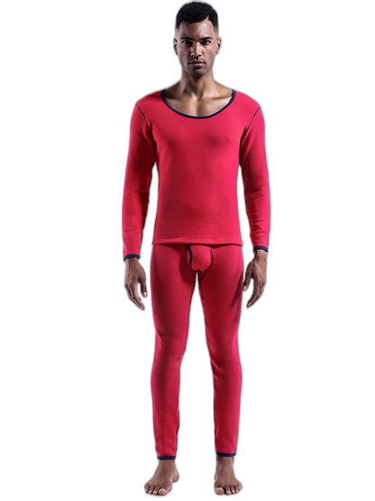 Fleece Lined Men's Thermal Underwear With Support Pouch