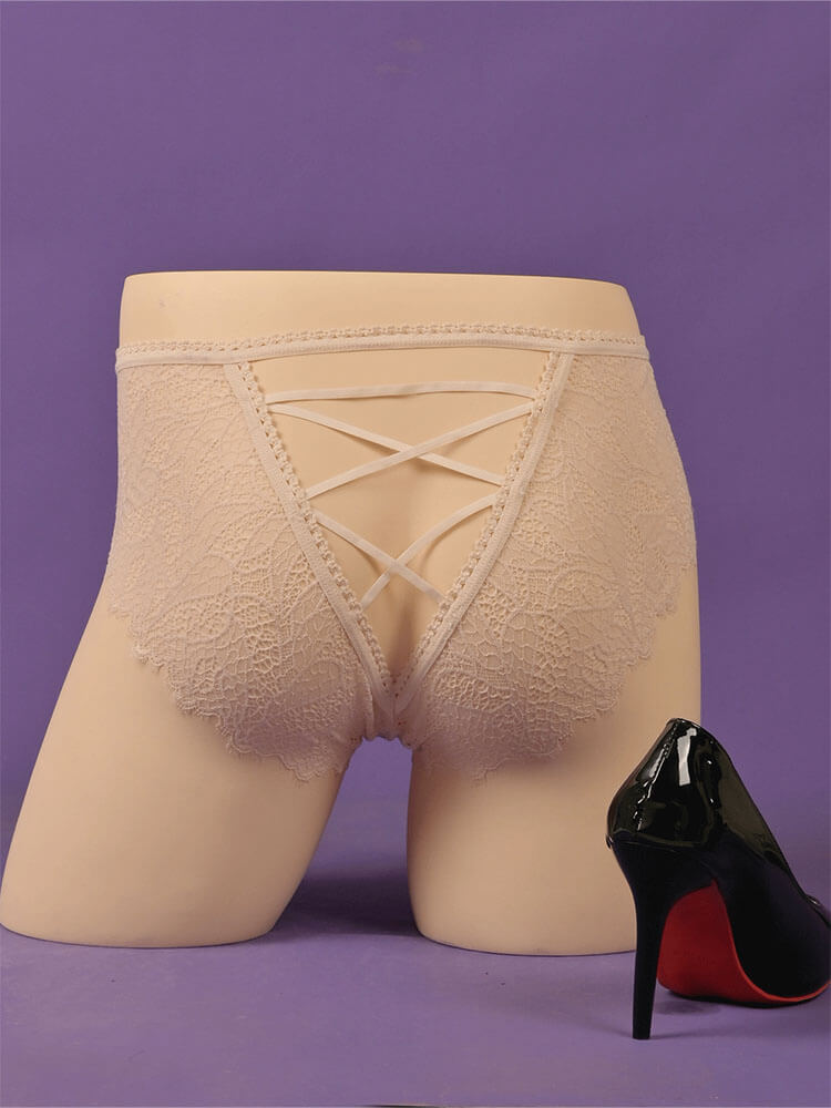 Men's Sexy High-Waisted Cut-Out Lace Briefs