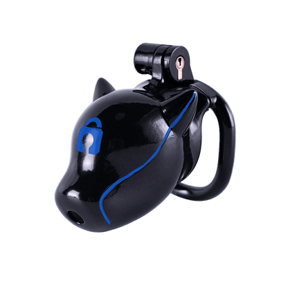Furjoi Drone Hood Chastity Cage Blue