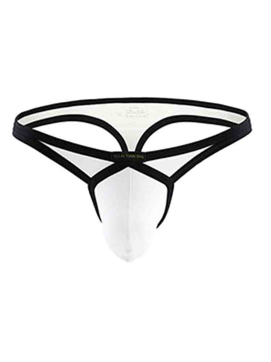 Men's Solid Color Stretch Low Rise Nylon Thong