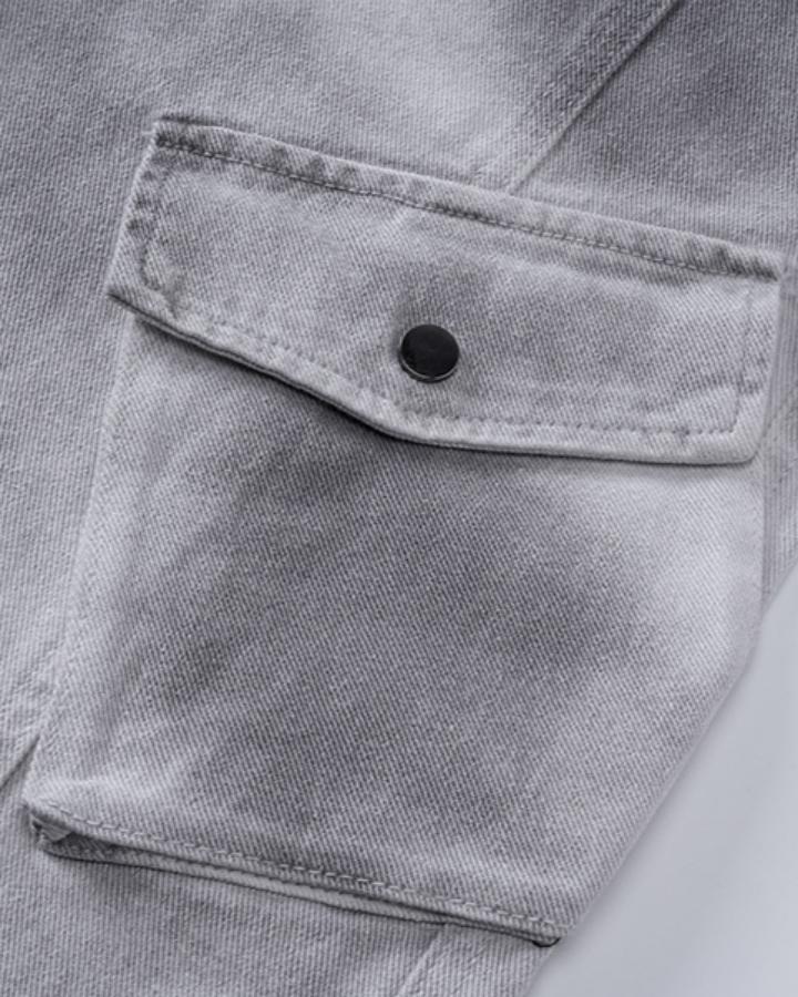 KIIKIO Retro Washed Distressed Double-Waist Wide-Leg Pants
