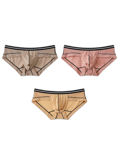 3 Pack Men's Semi-Transparent Comfortable Soft Skin-Friendly Minimalist Briefs