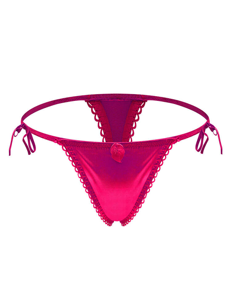 Men's Sexy Low-Rise Thin Strap Lace-Up Thong