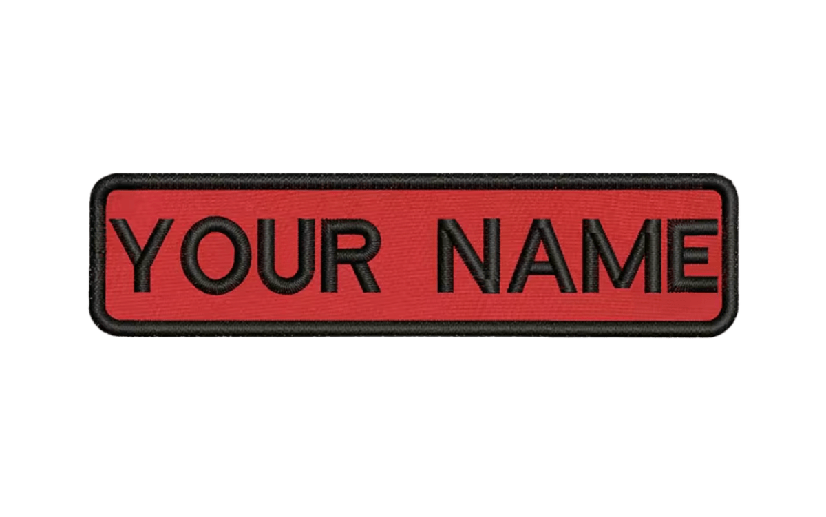 Custom Patch 10cmX2.5cm Red/Black
