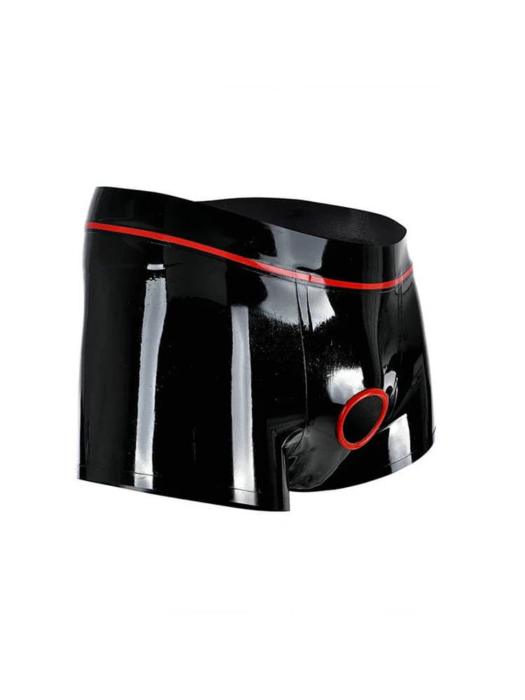 Men's Sexy Front Opening Latex Boxer Briefs