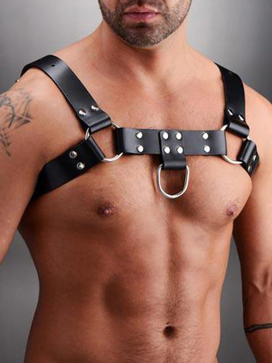 Leather Bull Dog Harness - Black