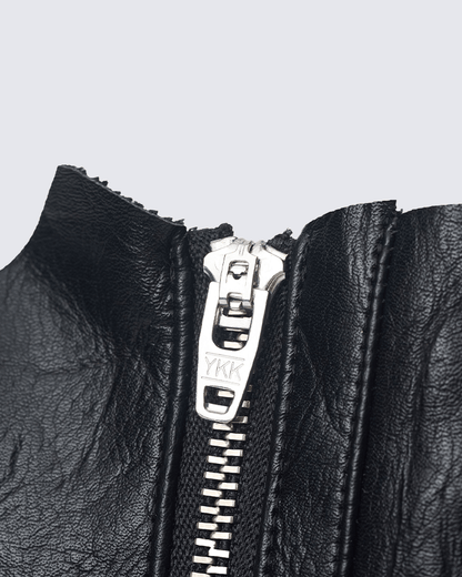 Gothic Punk Lace-Up Fingerless Faux Leather Gloves