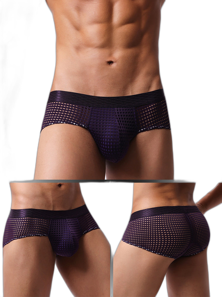 3 Pack Men's Quick-Dry Mesh Low-Rise Briefs