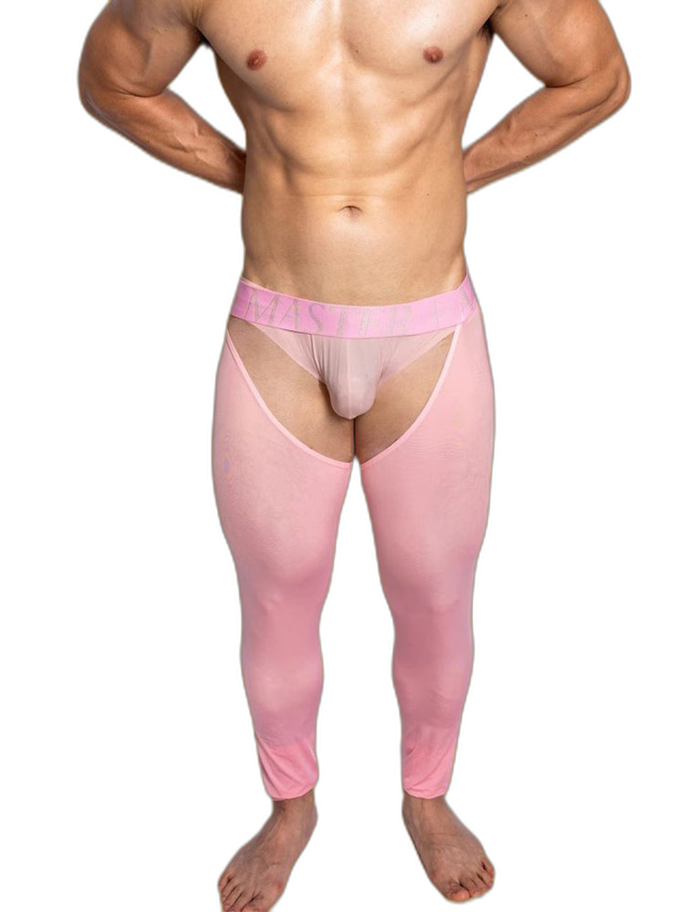 Men's Low-Waist Sexy Hollow Silk-Smooth Semi-Transparent Thermal Pants