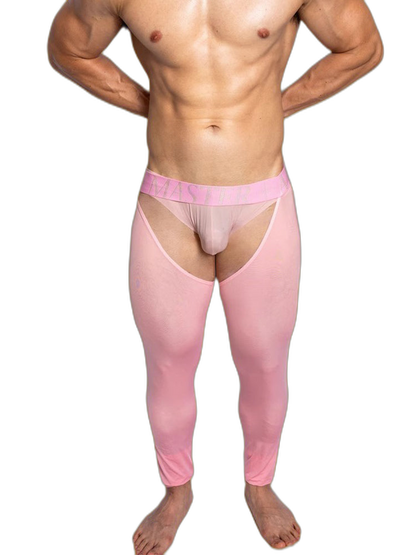 Men's Low-Waist Sexy Hollow Silk-Smooth Semi-Transparent Thermal Pants