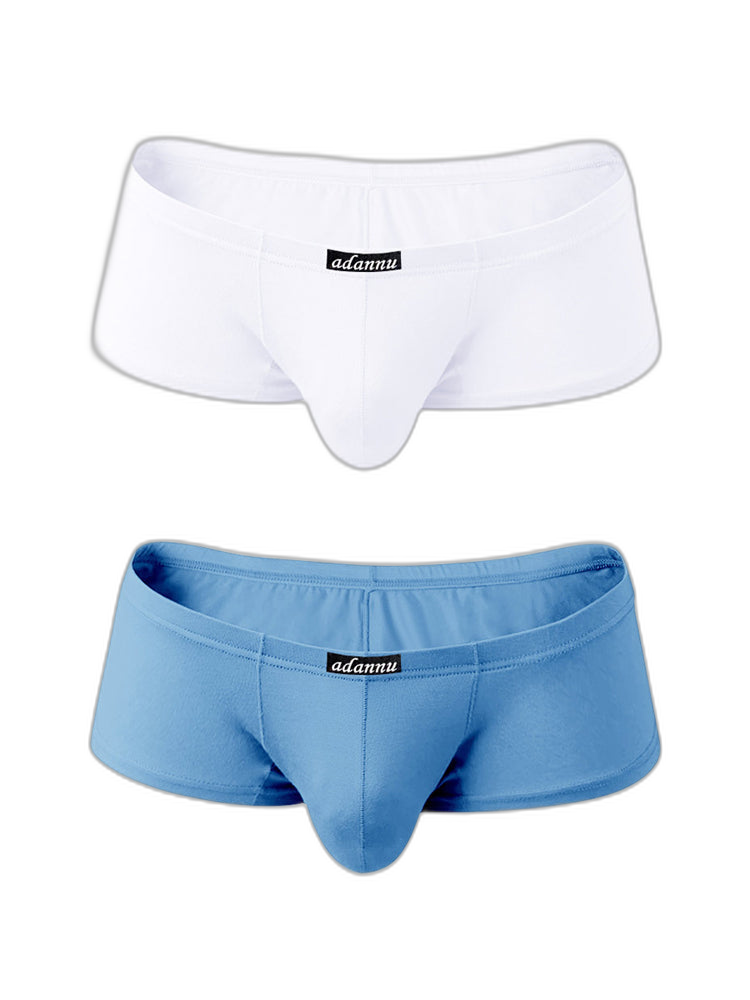 2 Pack Men's Sexy Low-rise Roomy Pouch Trunks
