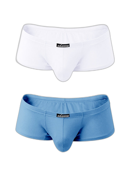2 Pack Men's Sexy Low-rise Roomy Pouch Trunks