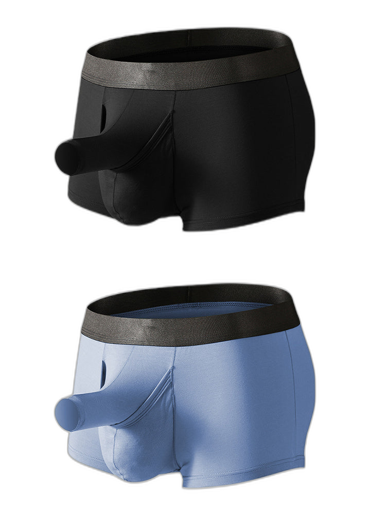 Men’s Dual Ball Pouch Trunks With Fly Front