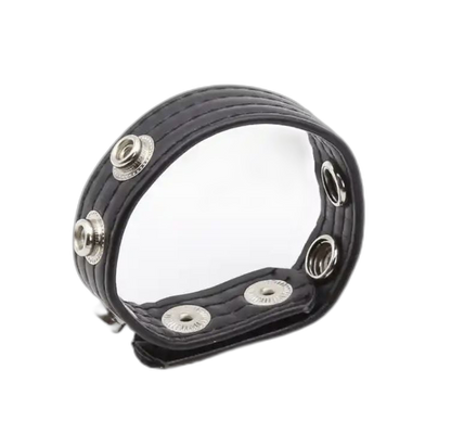 ruff GEAR Leather Snap Pro Cock Ring Black