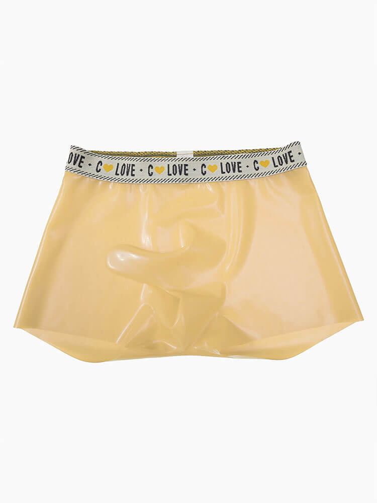 Men's Sexy Bullet-Separating Latex Boxer Briefs