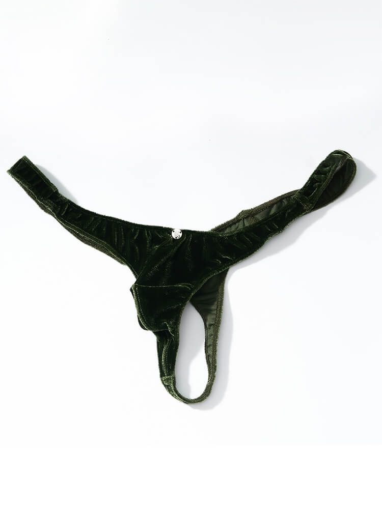 Men's Sexy Velvet Low-Rise Deep V Thong