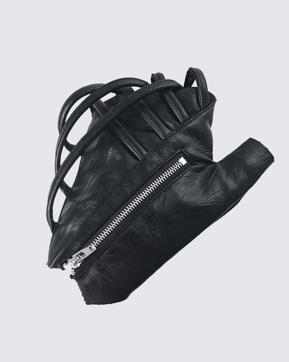 Gothic Punk Lace-Up Fingerless Faux Leather Gloves