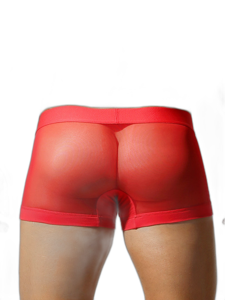 2 Pack Men's Stay-Put Fit Lightweight & Airy Solid Color Semi-Transparent Trunks