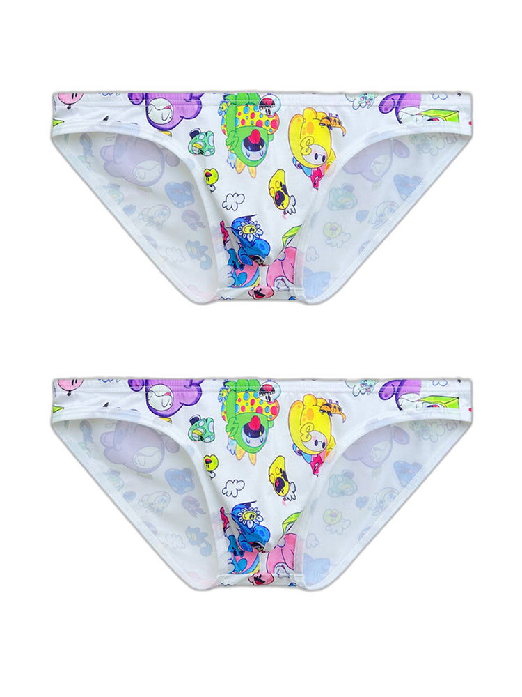 2-pack Men's Breathable Sports Cartoon Print Bikini
