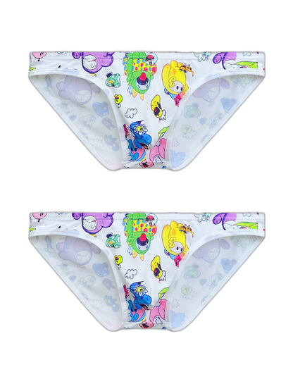 2-pack Men's Breathable Sports Cartoon Print Bikini
