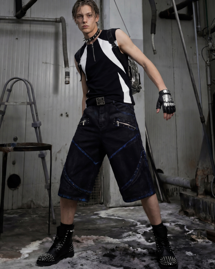 KIIKIO Sport Color-Block Half-Zip Tank Top