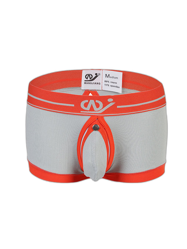 2 Pack Men's Large Pouch Back Opening Sexy Trunks