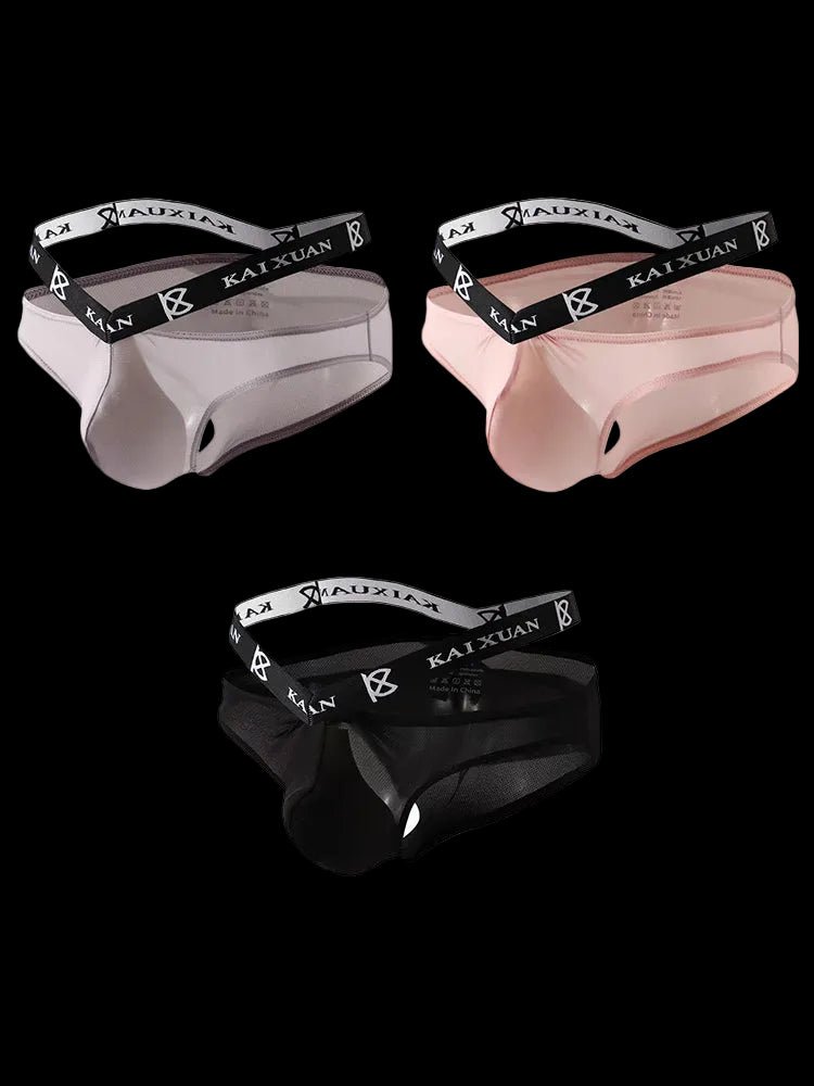 3 Pack Dual Waistband Mesh Stretch Briefs - The Pup Play Hub