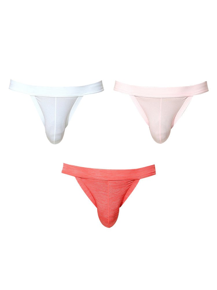 3 Pack Men's Breathable Mesh Odor - Resistant Solid Color Sexy Briefs - The Pup Play Hub