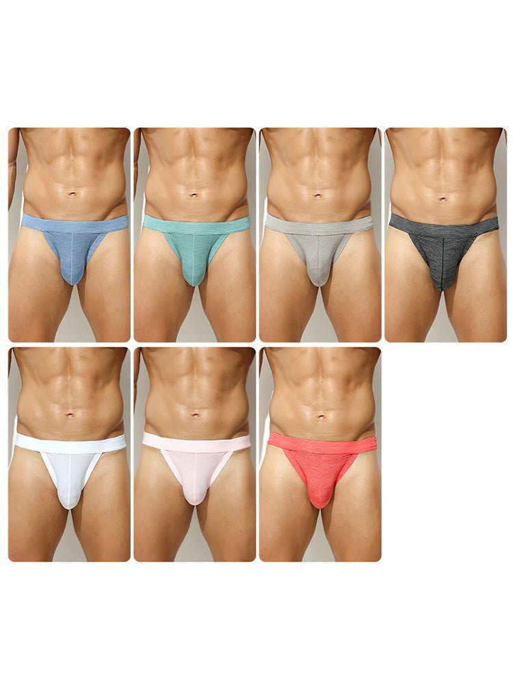 3 Pack Men's Breathable Mesh Odor - Resistant Solid Color Sexy Briefs - The Pup Play Hub