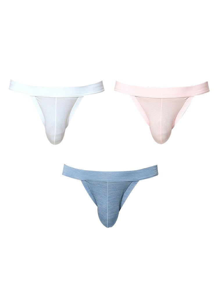3 Pack Men's Breathable Mesh Odor - Resistant Solid Color Sexy Briefs - The Pup Play Hub