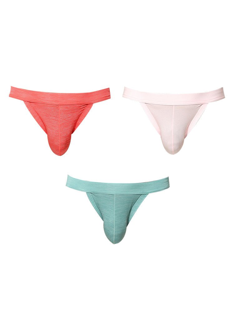 3 Pack Men's Breathable Mesh Odor - Resistant Solid Color Sexy Briefs - The Pup Play Hub