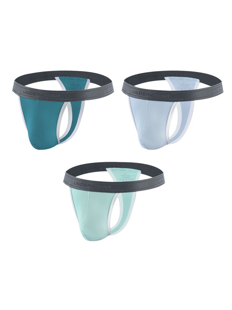 3 Pack Men's Contoured Pouch Ice Silk Thong - The Pup Play Hub