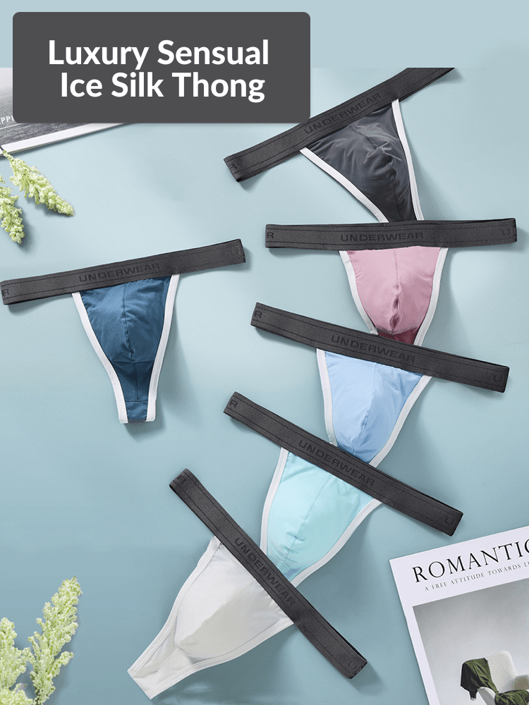3 Pack Men's Contoured Pouch Ice Silk Thong - The Pup Play Hub